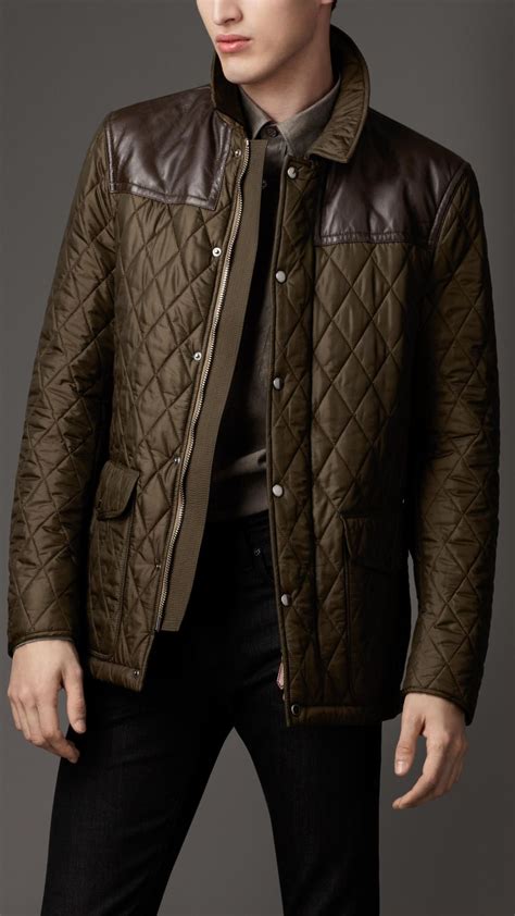 burberry mens leather jacket|Burberry men's quilted jacket sale.